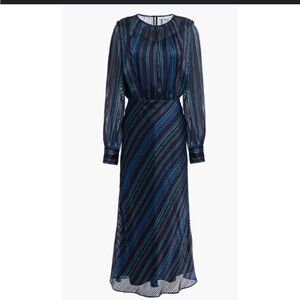 Veronica Beard Dita Devoré-satin Midi Dress
 Size 2